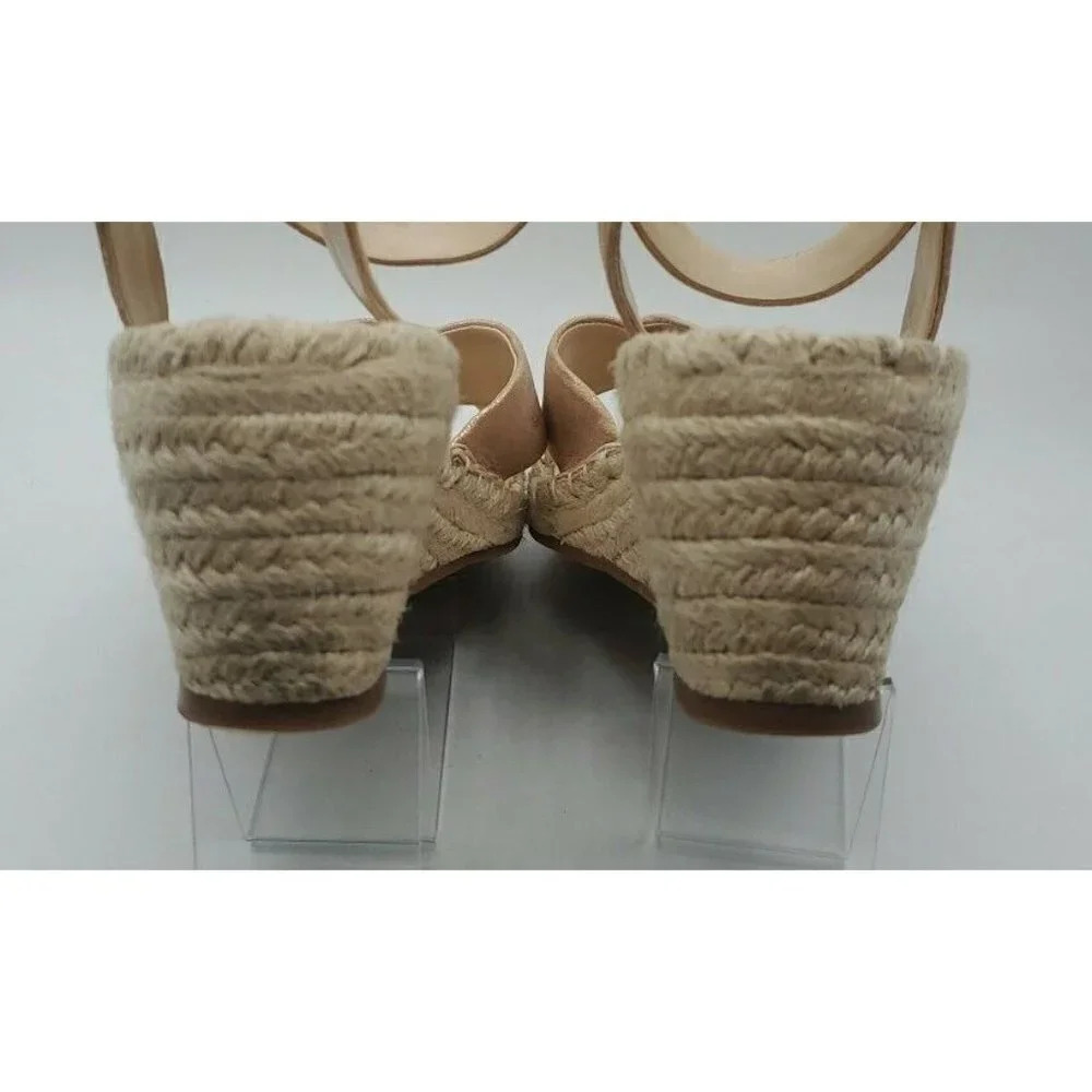 Vince Camuto Women Heel Wedge Shoes Open Toe Rose Gold Espadrille Sandal 9.5M - Picture 9 of 12